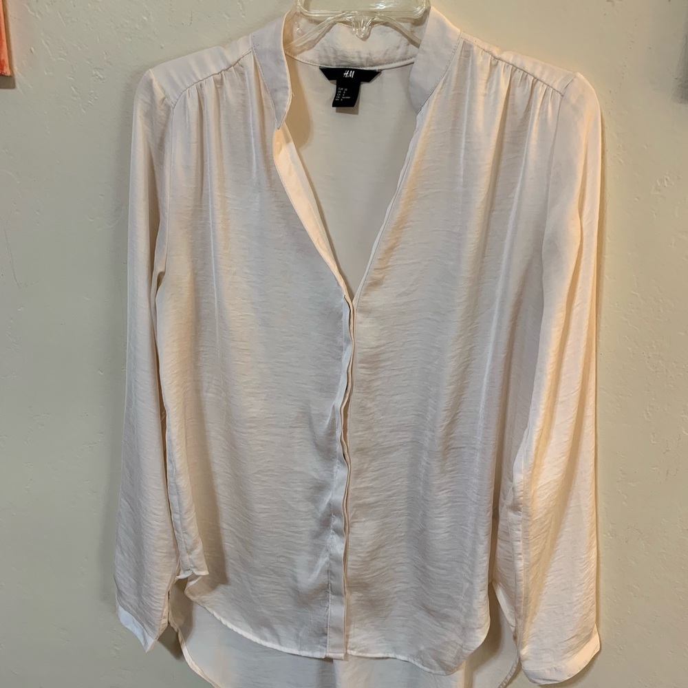 H&M Cream Button-Up Blouse